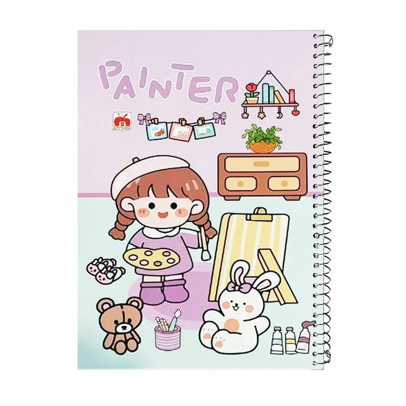 دفتر نقاشی 60 برگ آلما مدل کارتونی طرح دختر کد 7664