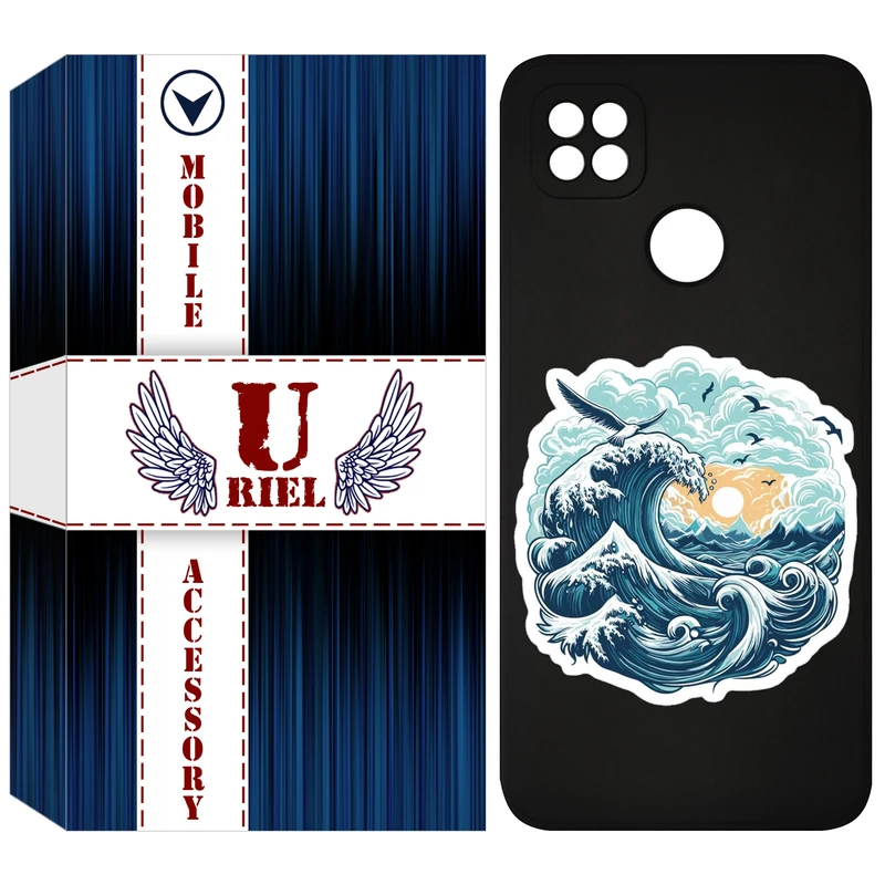 کاور یوریل مدل KSH کد 99 طرح موج دریا مناسب برای گوشی موبایل شیائومی Redmi 9C / 10A