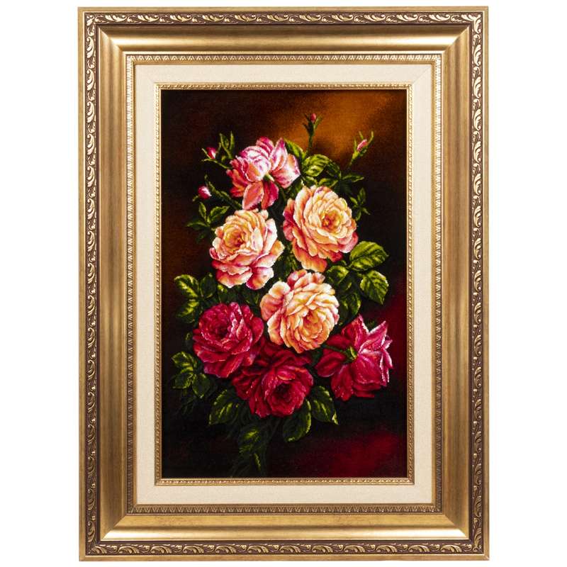 تابلو فرش دستباف سی پرشیا مدل دسته گل رز کد 902756