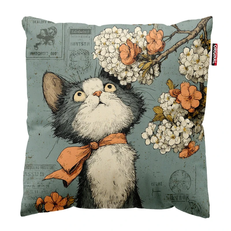 کوسن پاد آفرین مدل گربه کیوت بامزه فانتزی کد PK302091 سایز 30*30 سانتی متر