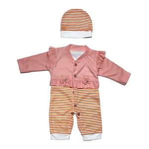 ست سرهمی و کلاه نوزادی مدل Arandis-2514