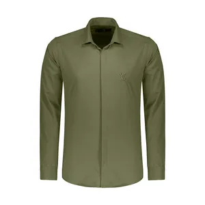 پیراهن آستین بلند مردانه مدل LVT-55 رنگ سبز