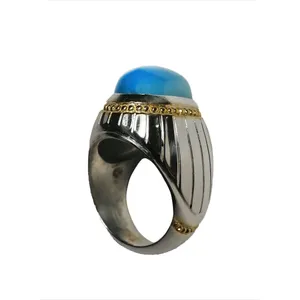 انگشتر نقره مردانه مدل شیاری