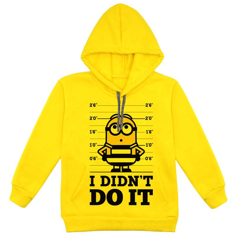 هودی پسرانه مدل مینیون F74 رنگ زرد
