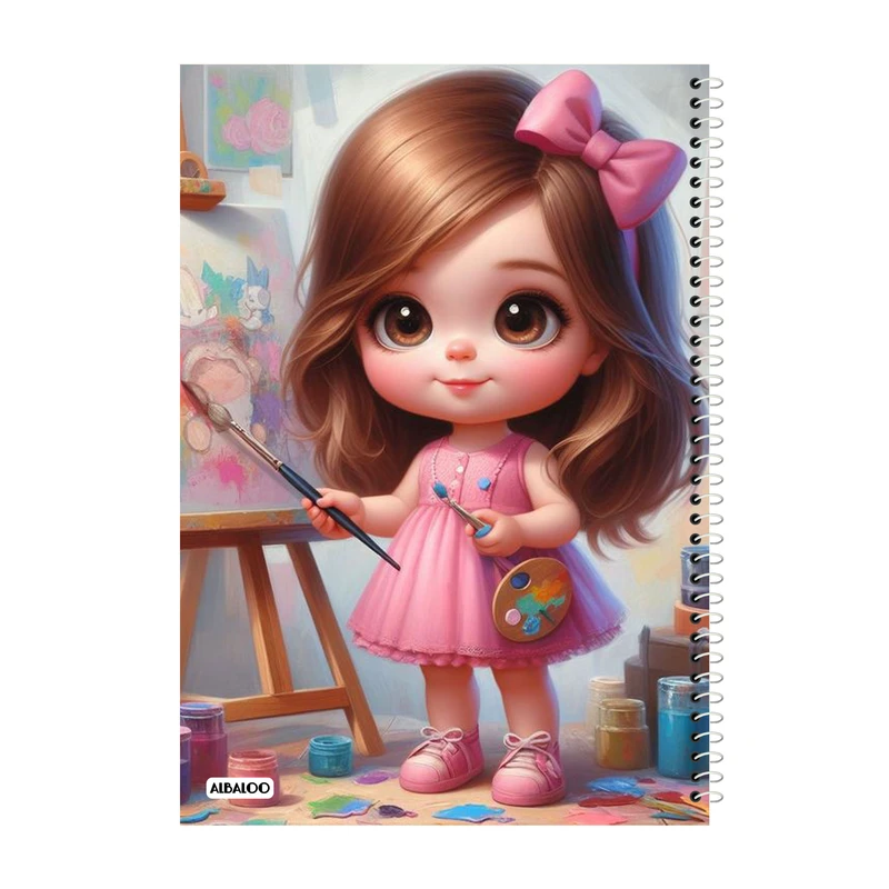 دفتر مشق 100 برگ آلبالو طرح دختر کد2027