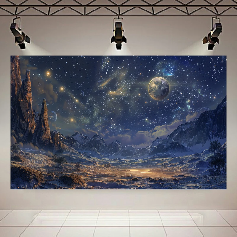 پوستر پارچه ای طرح مخمل کهکشان مدل نورانی کد AR305311