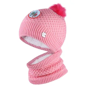 ست کلاه و شال گردن بافتنی مدل داخل خز طرح کندو