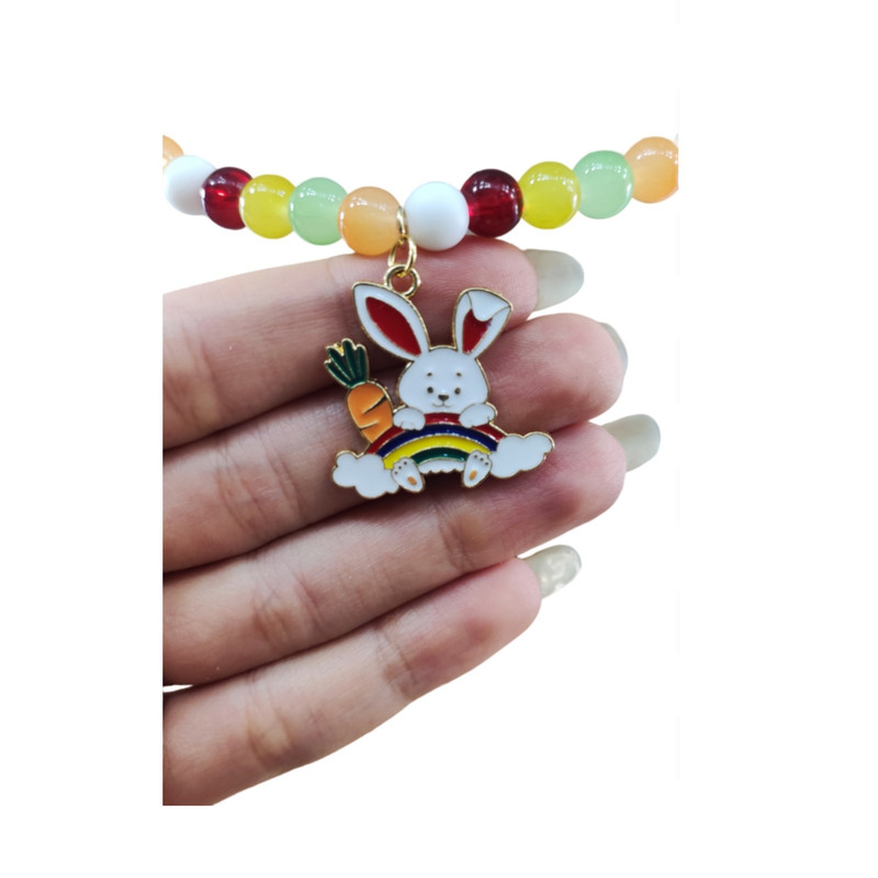 نیم ست دخترانه مدل خرگوش و هویج رنگین کمان