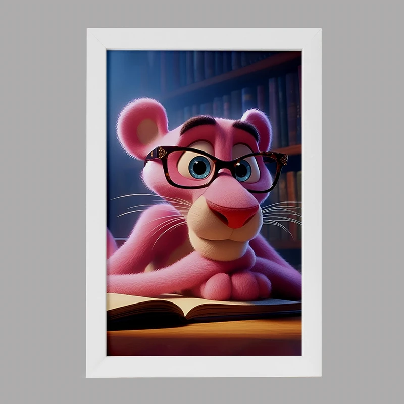 تابلو خندالو مدل پلنگ صورتی کد F6254