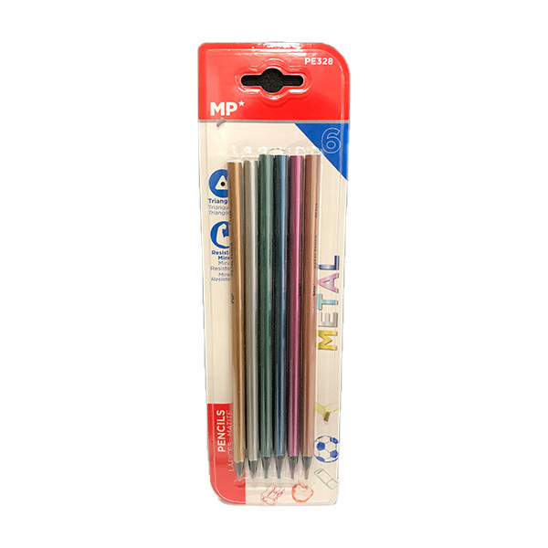 مداد رنگی 6 رنگ ام پی مدل METAL PE328