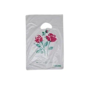 کیسه خرید مدل چاپی دو گل دسته موزی 20×30 بسته 100 عددی