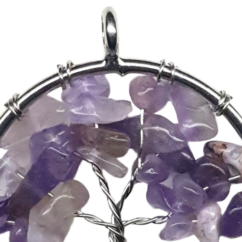 آویز گردنبند مدل هفت چاکرا آمیتیست کد A