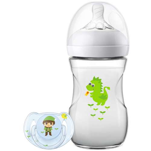شیشه شیر اونت مدل SCF073/B+6m گنجایش 260 میلی لیتر به همراه پستانک