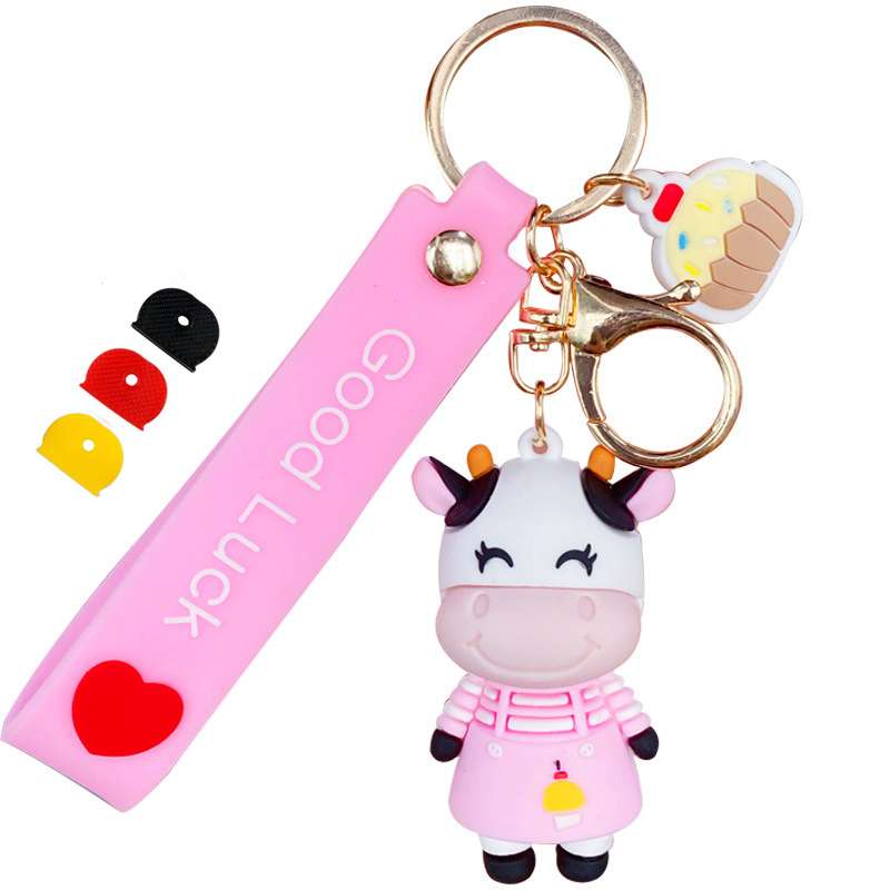 جاکلیدی مدل گاو خندان کد 08-400 به همراه کاور کلید مجموعه 4 عددی