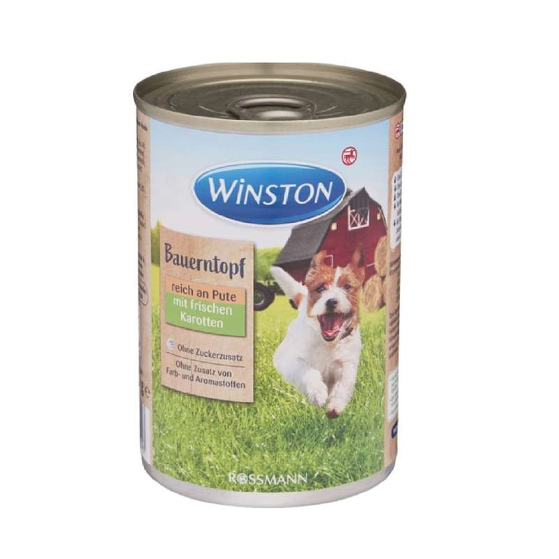 کنسرو سگ وینستون مدل طعم بوقلمون وزن 400 گرم