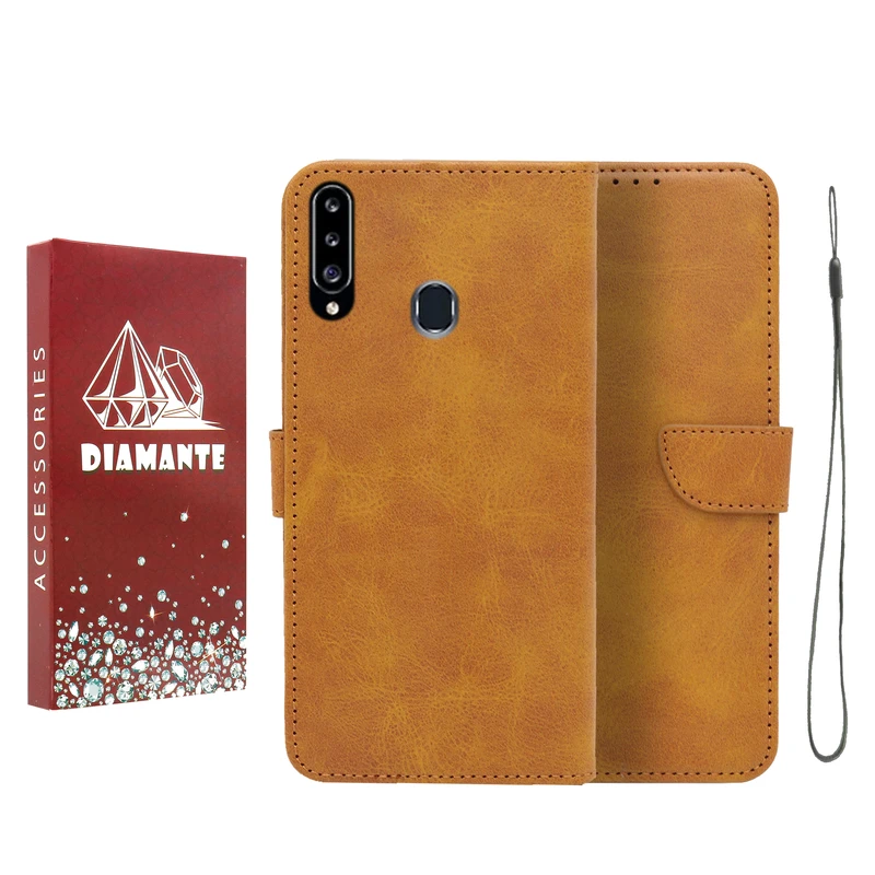 کیف کلاسوری دیامانته مدل Bandaviz Rd مناسب برای گوشی موبایل سامسونگ Galaxy A20s به همراه بند آویز