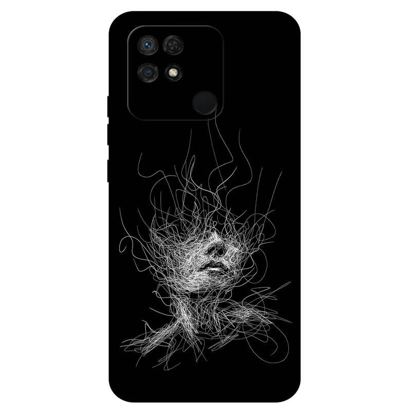 کاور مگافون طرح اسکچ صورت مدل 7423 مناسب برای گوشی موبایل شیائومی Redmi 10 Power