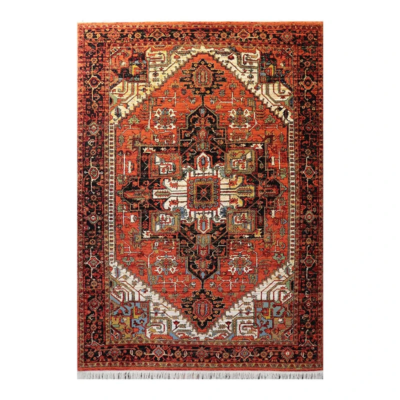 فرش ماشینی 700 شانه زمینه مسی حاشیه مسی مدل شاهکار نوین کد YN-N132-2549