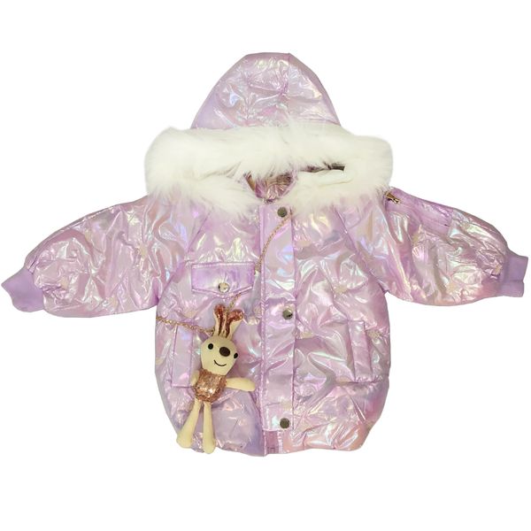 کاپشن دخترانه مدل HW578 رنگ یاسی