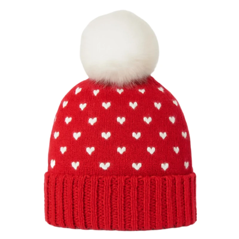 کلاه بافتنی زنانه مدل اسکی باز رنگ قرمز 