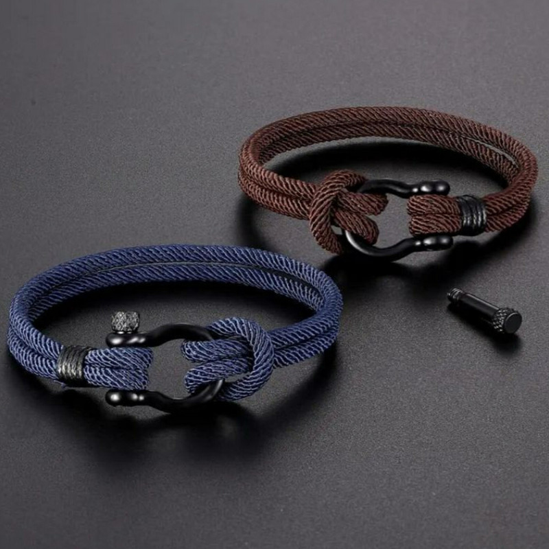 دستبند مردانه مدل گودرن ملوانی بافته شده