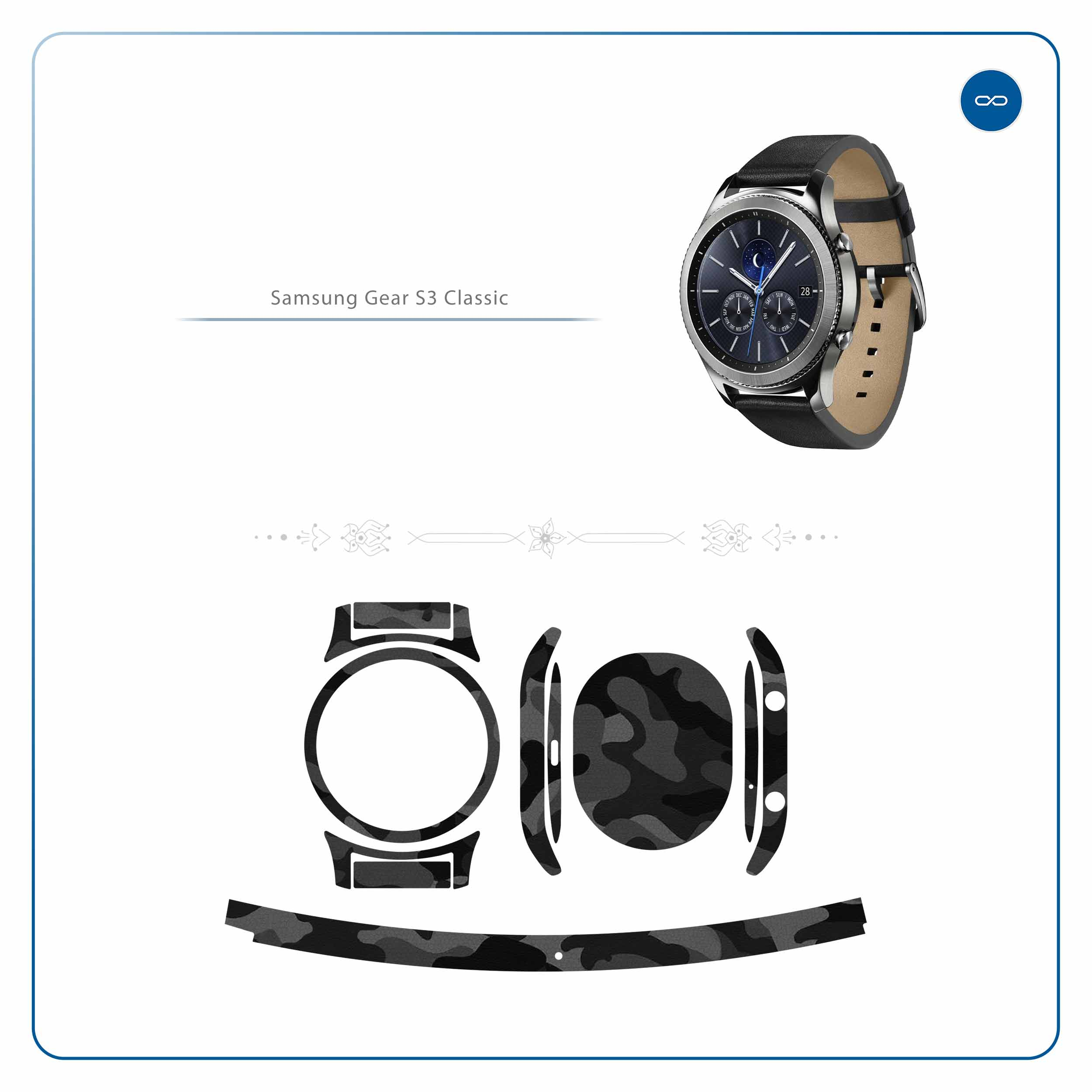 برچسب ماهوت طرح Night-Army مناسب برای ساعت هوشمند سامسونگ Galaxy Gear S3 Classic