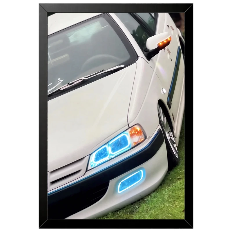 تابلو بکلیت طرح ماشین و خودرو پژو پارس (پرشیا) مدل B-po2132 فریم مشکی