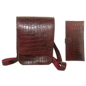 ست کیف رودوشی و کیف پول چرمی مدل C02