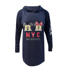 هودی زنانه مدل پاییزی میکی موس رنگ سرمه ای