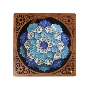 بشقاب میناکاری مدل گل کد M 12