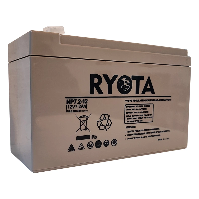 عکس شماره 3 : باتری ups با ولتاژ 12 ولت و شدت جریان 7.2 آمپرساعت ریوتا مدل np7.2-12-premium