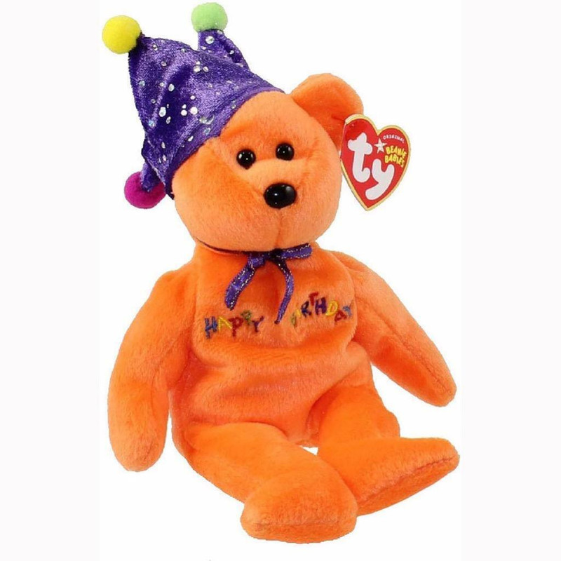 عروسک تی وای طرح خرس مدل Happy Birthday Beanie Baby Bear کد SZ4/227 ارتفاع 22 سانتی متر