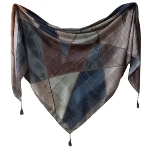 روسری زنانه مدل نخی تابستانی منگوله دار کد 719