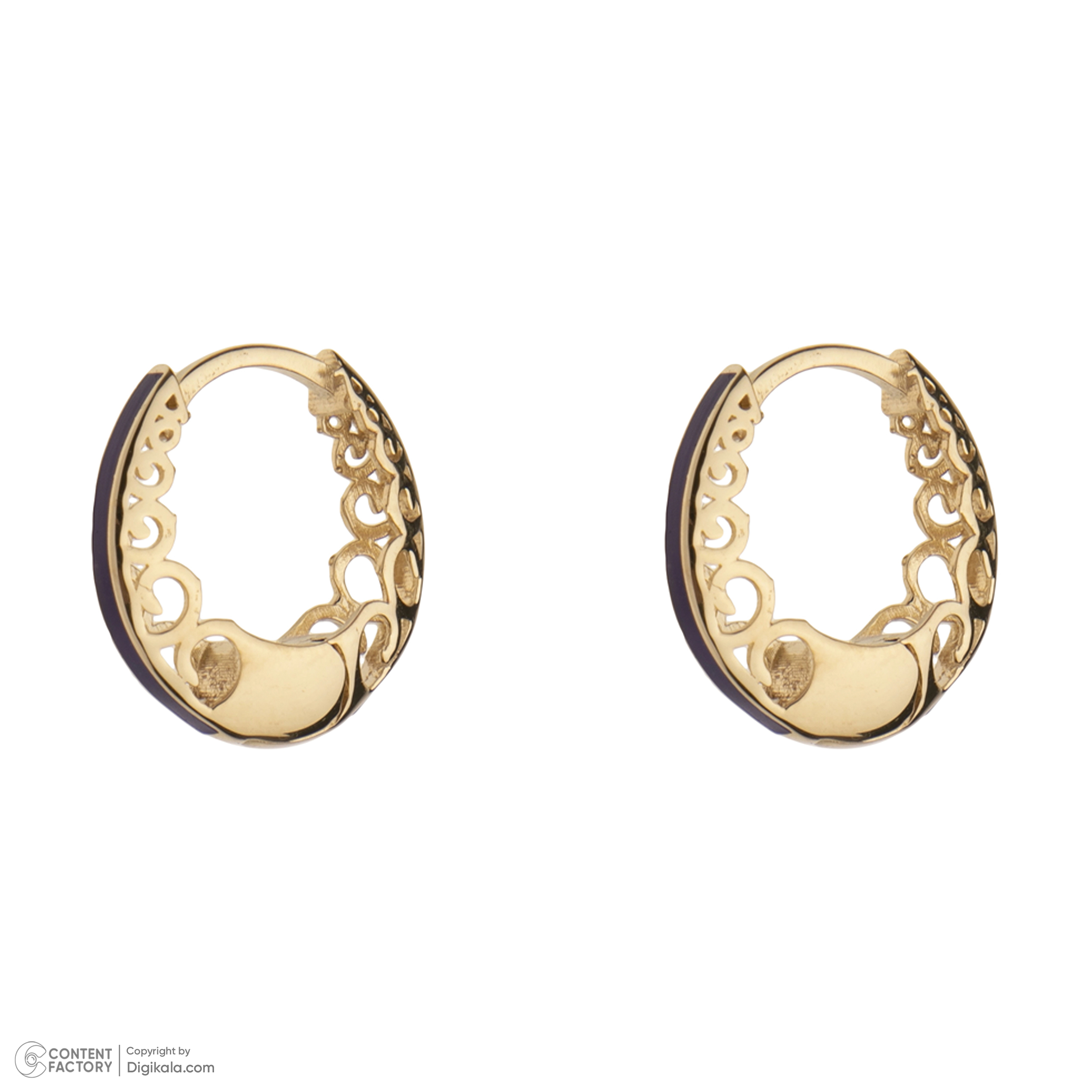 گوشواره حلقه‌ای طلا 18 عیار زنانه گلدم مدل E-3070080