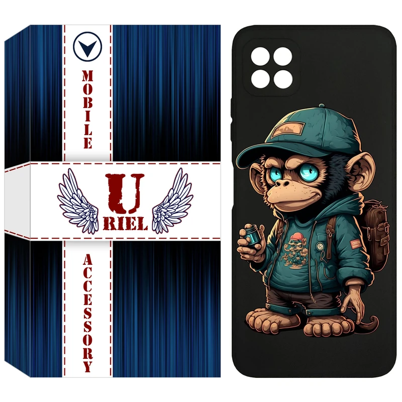 کاور یوریل مدل KSH کد 36 طرح میمون مناسب برای گوشی موبایل سامسونگ Galaxy A22 5G