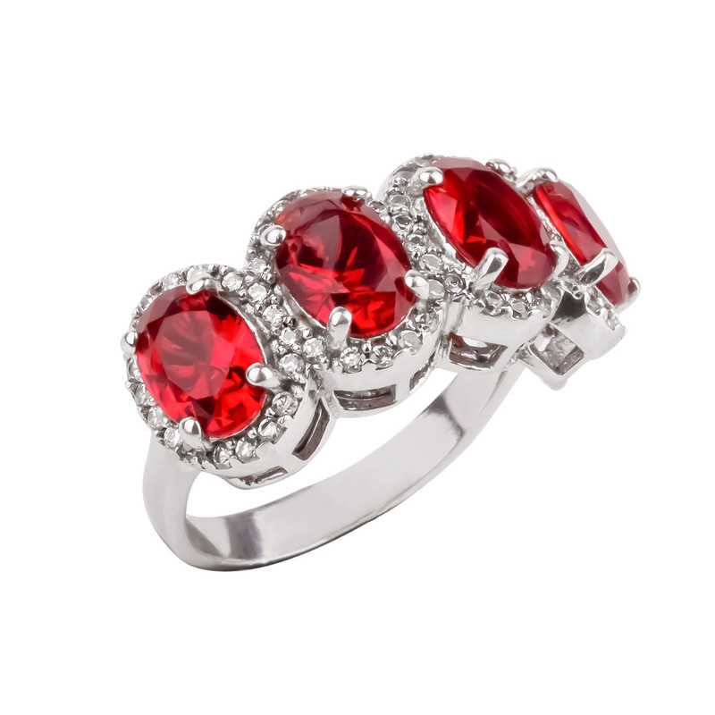 انگشتر نقره زنانه طرح یاقوت مدل 19838 انگشتر نقره زنانه طرح یاقوت مدل 19838