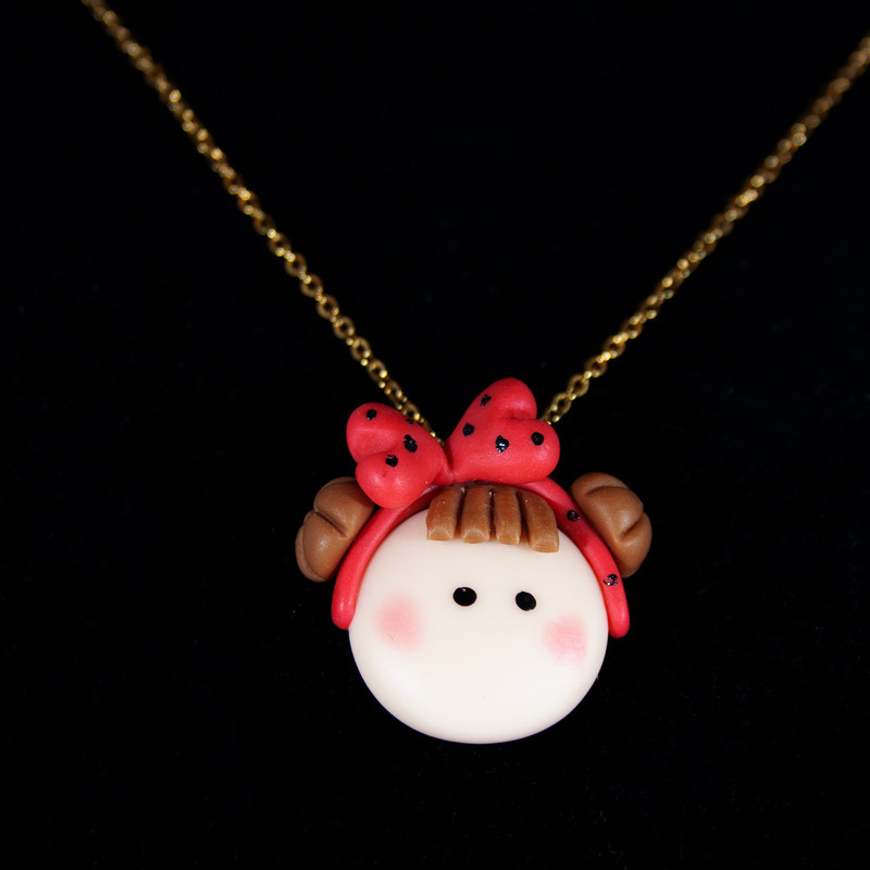 گردنبند دخترانه طرح دختر کد 3004