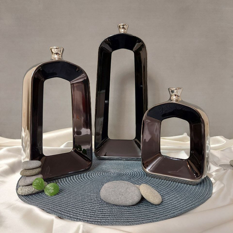 گلدان دکوری مدل مینوس مجموعه 3 عددی