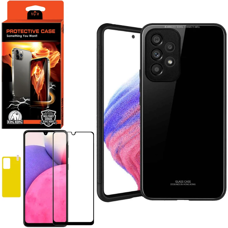 کاور کینگ کونگ مدل CVRGLS-II مناسب برای گوشی موبایل سامسونگ Galaxy A33 به همراه محافظ صفحه نمایش و محافظ پشت گوشی