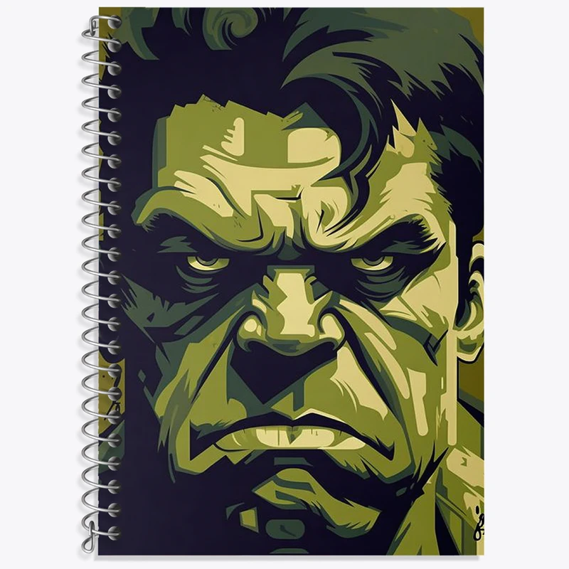 دفتر زبان 50 برگ خندالو مدل دو خط طرح هالک مارول (Marvel) کد N1767