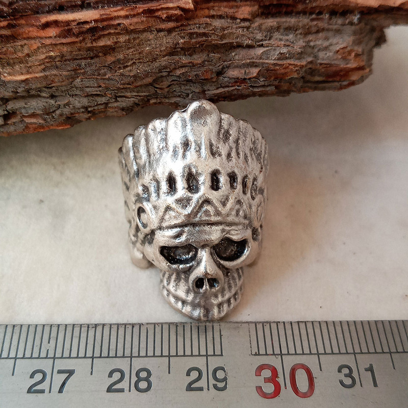 انگشتر مردانه مدل جمجمه سرخپوست کد ES100