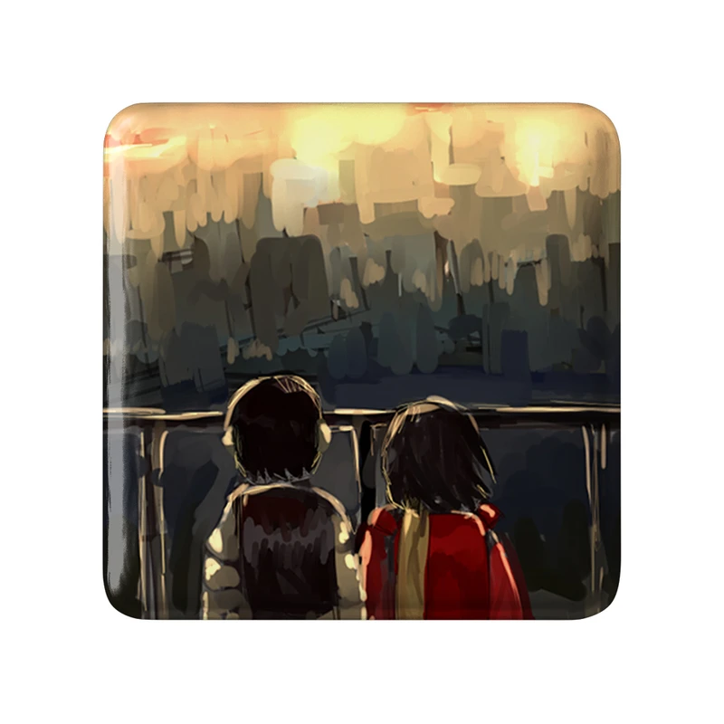 پیکسل خندالو طرح ساتورو و کایو انیمه اریزد مدل مربعی کد 32202