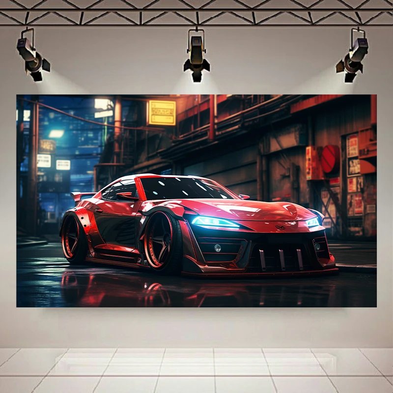 تابلو بوم طرح مخمل ماشین مدل اسپورت کد AR303797