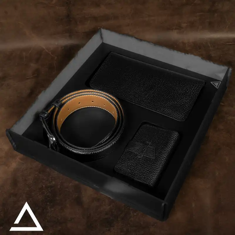 ست هدیه مردانه چرم آراهمراه مدل ARASET25