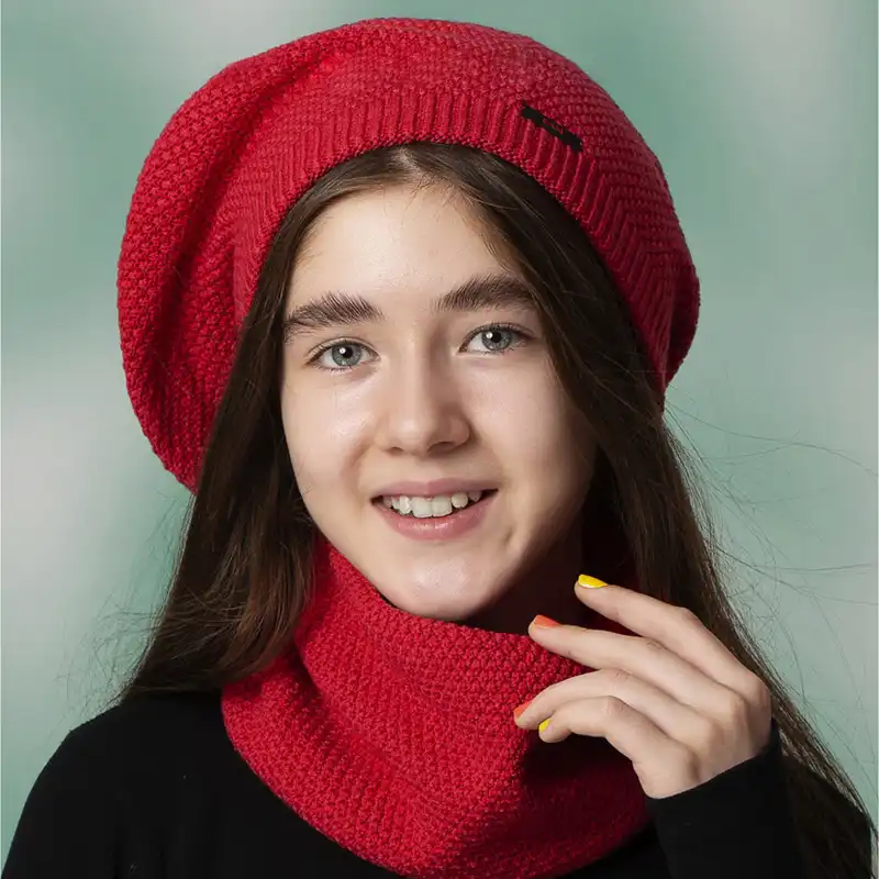 ست کلاه و شال گردن بافتنی سام مدل 427