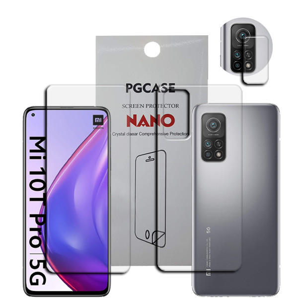 محافظ صفحه نمایش مدل SM مناسب برای گوشی موبایل شیائومی MI 10T Pro به همراه محافظ پشت گوشی و محافظ لنز دوربین