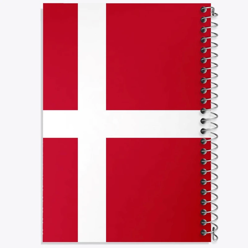دفتر مشق 100 برگ خندالو طرح پرچم دانمارک کد 20657