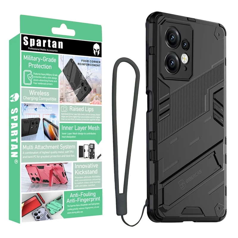 کاور اسپارتان مدل Bibercas Strap مناسب برای گوشی موبایل شیائومی Redmi Note 12 4G به همراه بندآویز