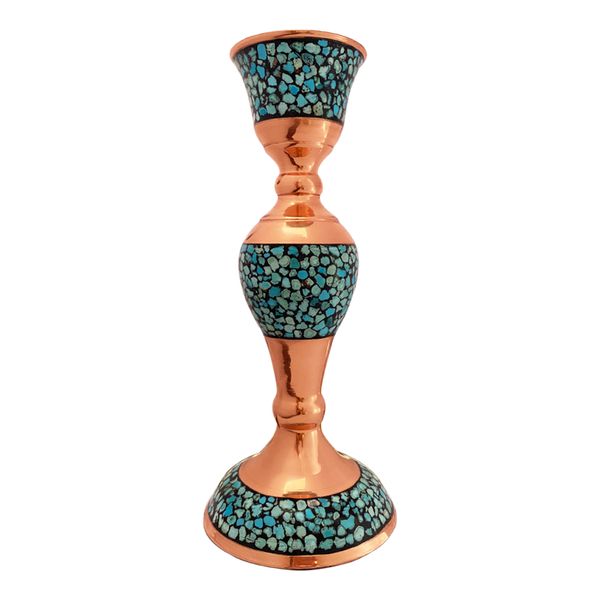 شمعدان فیروزه کوبی مسی کد 003