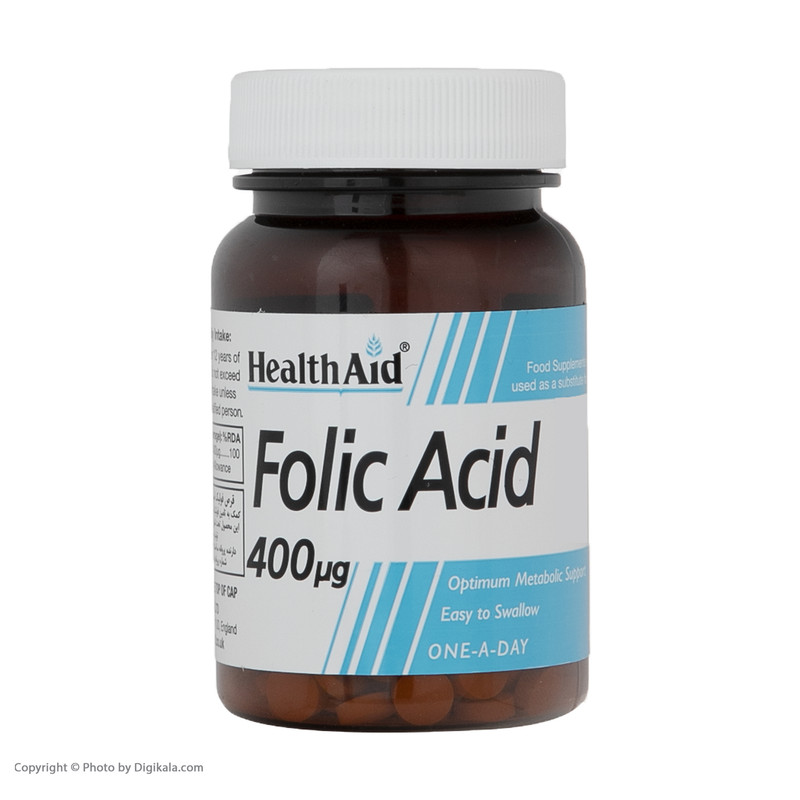 قرص فولیک اسید 400 میکروگرمی هلث اید بسته 90 عددی